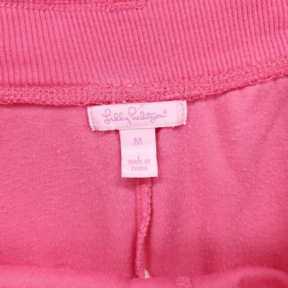 Lily Pulitzer Drawstring Capri Pants Womens Size Medium Terry Cloth Pink - Picture 7 of 16